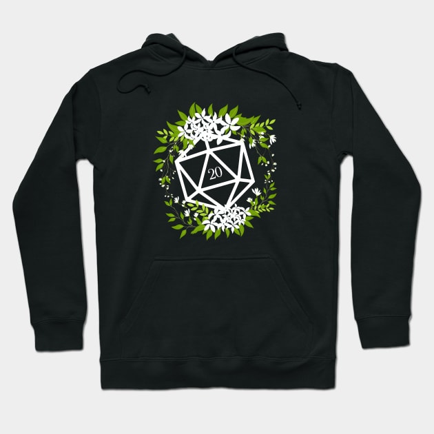 Floral D20 Dice for Plant Lovers Hoodie by dungeonarmory